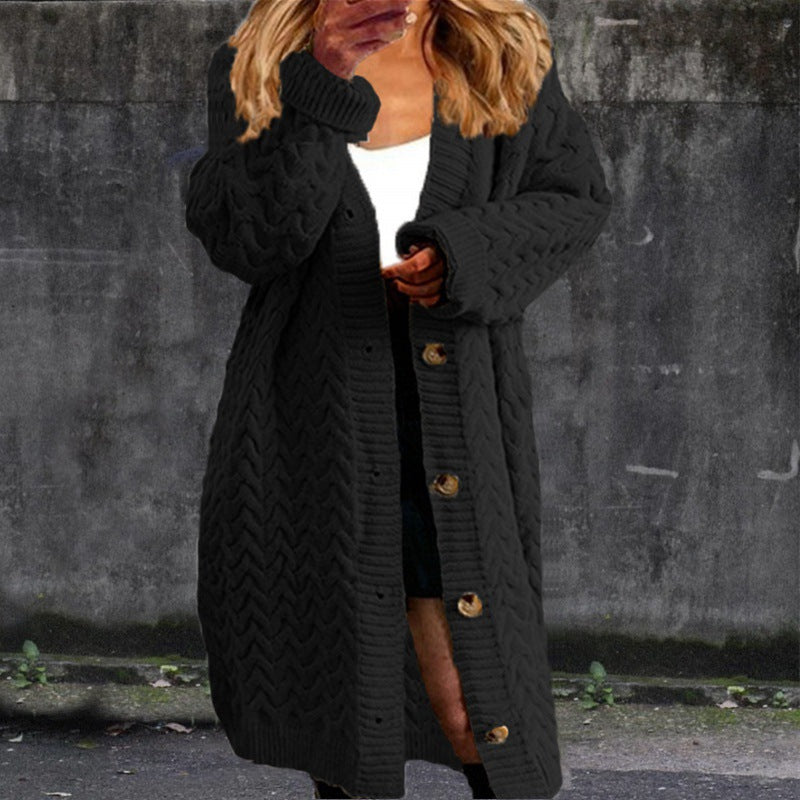 Damen Grobstrick Cardigan mit Knopfdetails und strukturiertem Muster Heidi-Mode