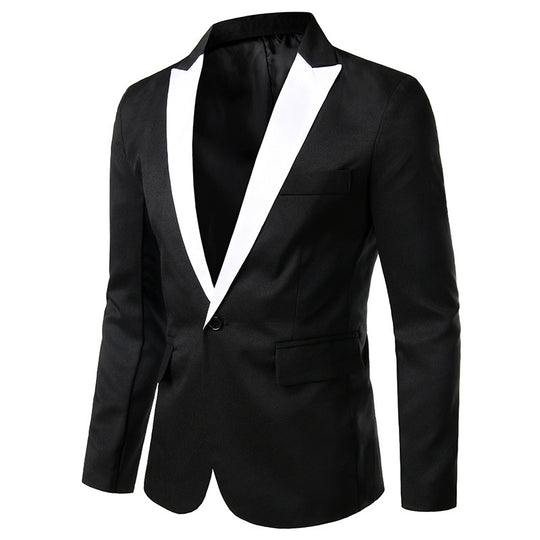 Herren eleganter Smoking-Blazer mit satinierter Kragenpartie Heidi-Mode