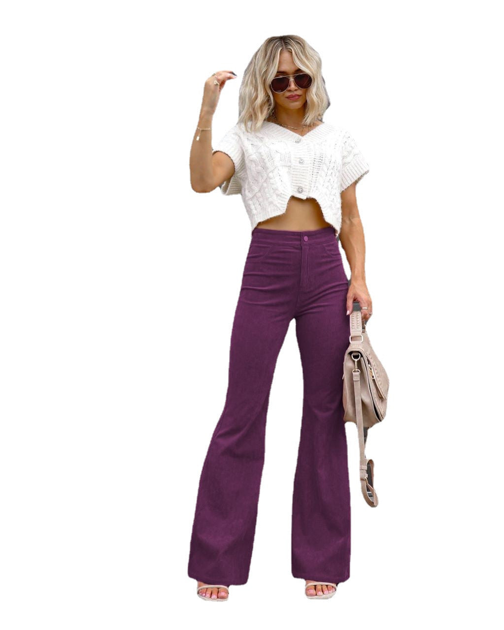 Damen Flared Jeans mit hohem Bund und figurformendem Schnitt Heidi-Mode