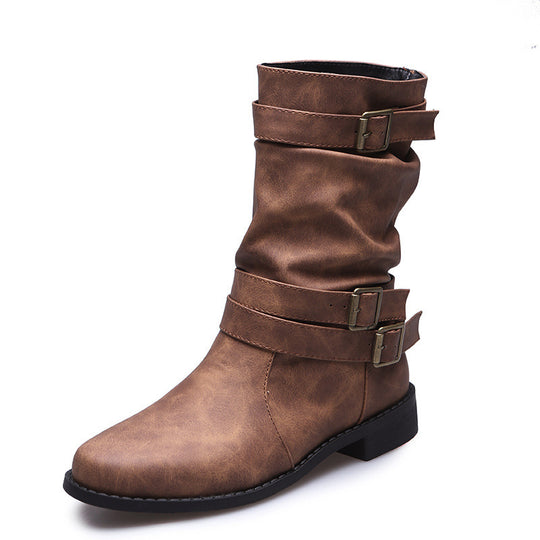 Damen Modische Stiefeletten mit verstellbaren Riemen und rutschfester Sohle Heidi-Mode