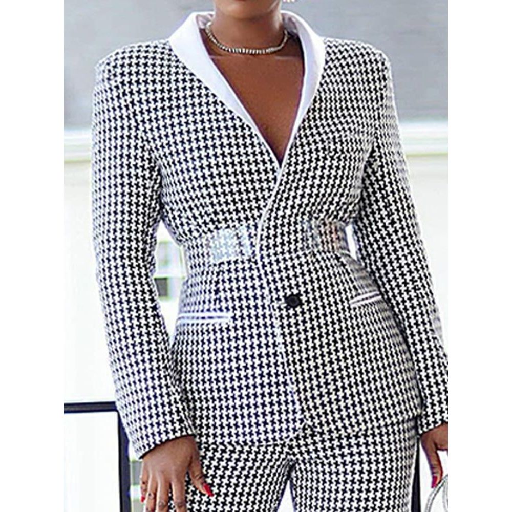 Heidi-Mode | Kariertes Lässiges Blazer Anzug