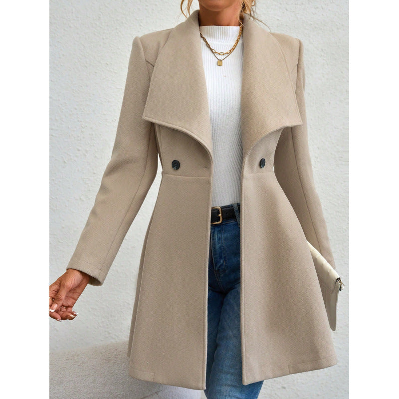 Damen schicke Übergangsjacke mit weitem Kragen Heidi-Mode
