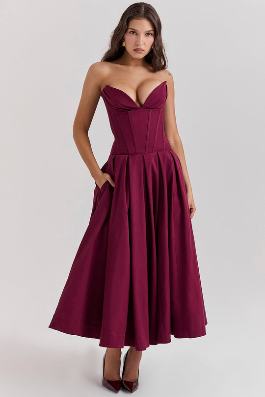 Damen Abendkleid mit taillierter Silhouette und A-linien Schnitt Heidi-Mode