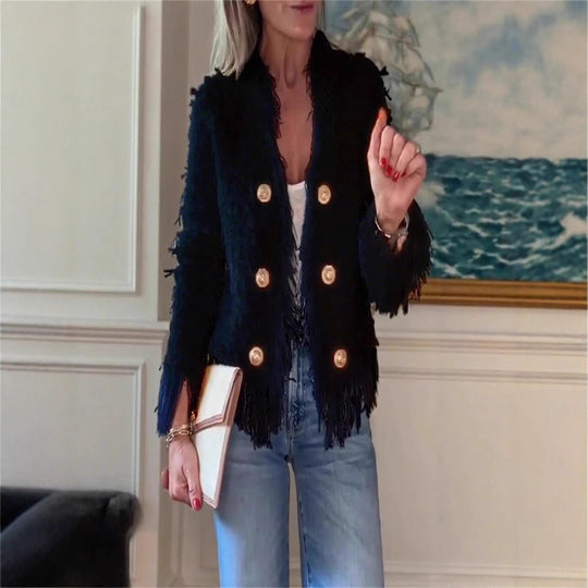 Damen modische Fransenjacke Heidi-Mode