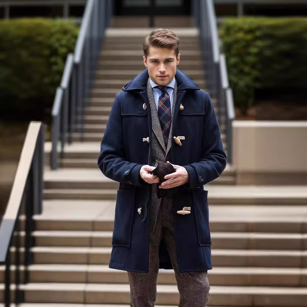 Herren Stilvoller Dufflecoat mit Knopfdetails Heidi-Mode