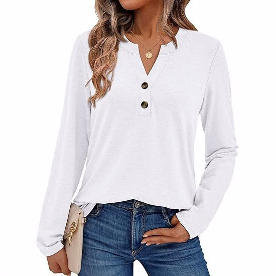 Damen Langarmshirt mit Knopfdetails Heidi-Mode