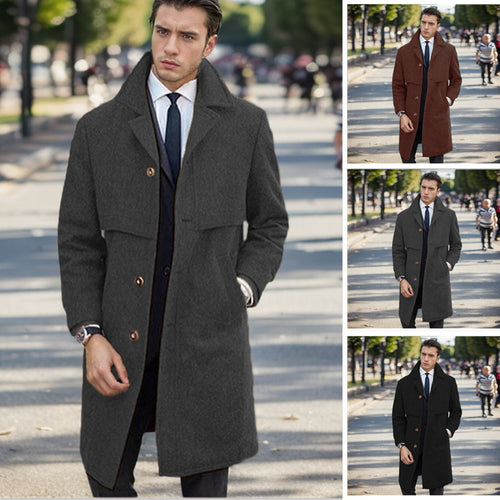 Herren urbaner Wollmantel mit asymmetrischem Schnitt Heidi-Mode