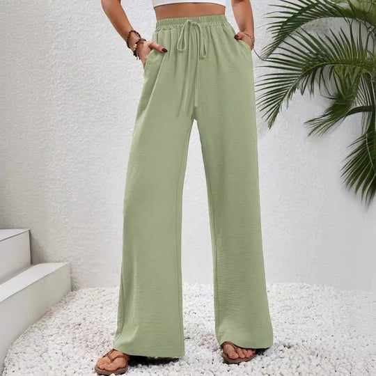 Damen weite Sommerhose mit elastischem Bund und lässigem Schnitt Heidi-Mode