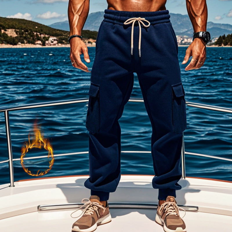 Herren Sportliche Cargo-Jogginghose mit elastischem Bund und praktischen Taschen Heidi-Mode