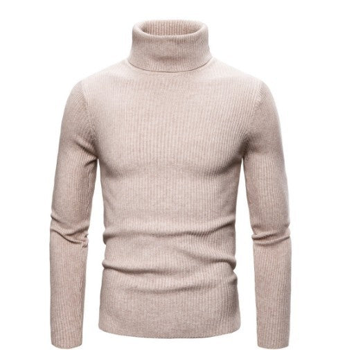 Herren Rollkragenpullover aus feinem Rippstrick Heidi-Mode
