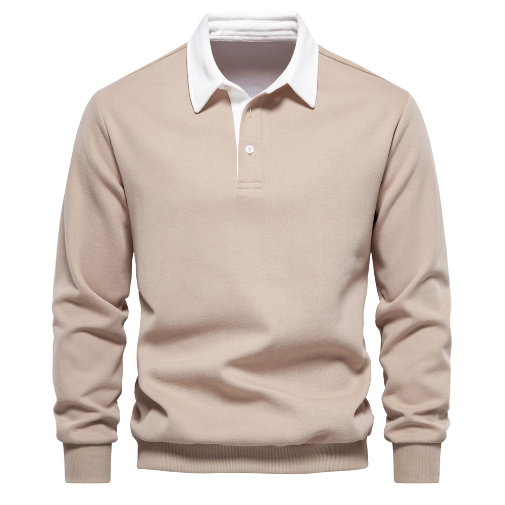 Herren Langarm Poloshirt mit elegantem Kragen und weichem Baumwollmix Heidi-Mode