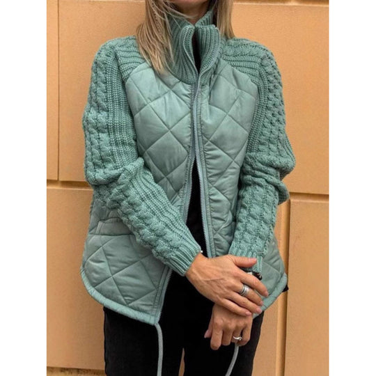 Damen Steppjacke mit Strickärmeln Heidi-Mode