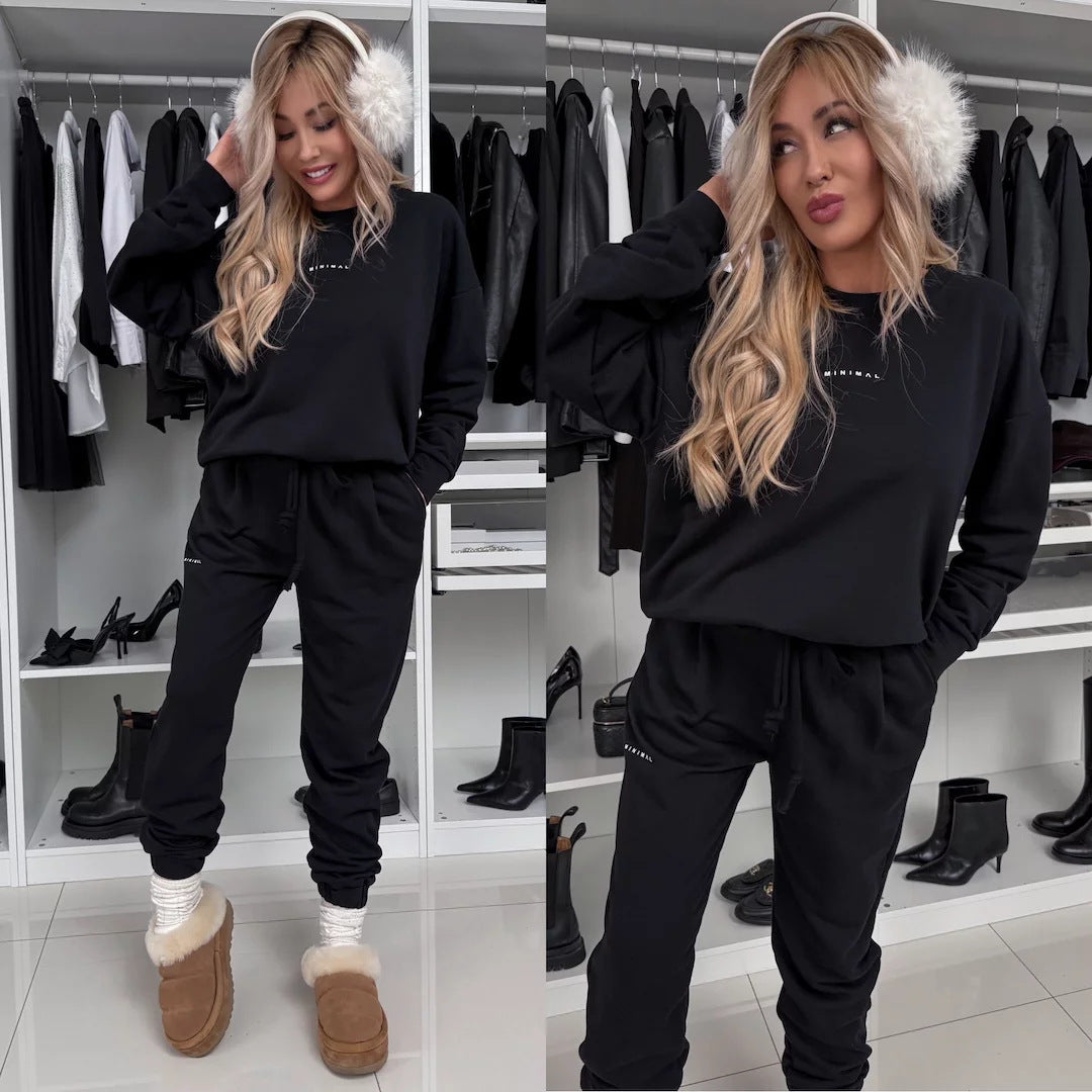 Damen Sportliches Loungewear-Set mit lockerem Schnitt und praktischen Taschen Heidi-Mode