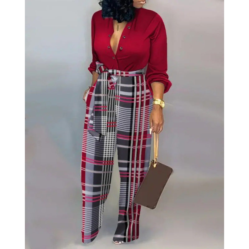 Damen Denim Jumpsuit mit modischem Patchwork-Design und praktischen Taschen Heidi-Mode