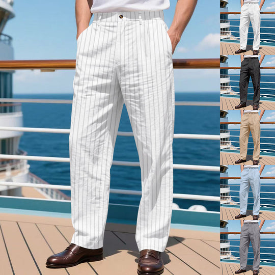 Herren elegante Anzughose mit schmalen Nadelstreifen Heidi-Mode