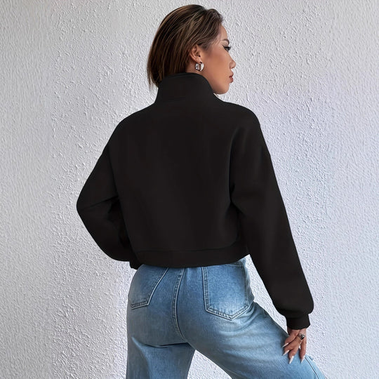 Damen modische Kurzjacke mit praktischen Aufsatztaschen und sportlichem Schnitt Heidi-Mode