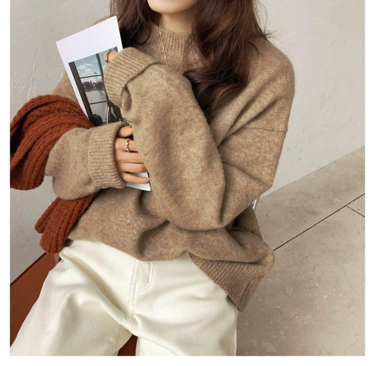 Damen bequemer Oversize-Pullover Heidi-Mode