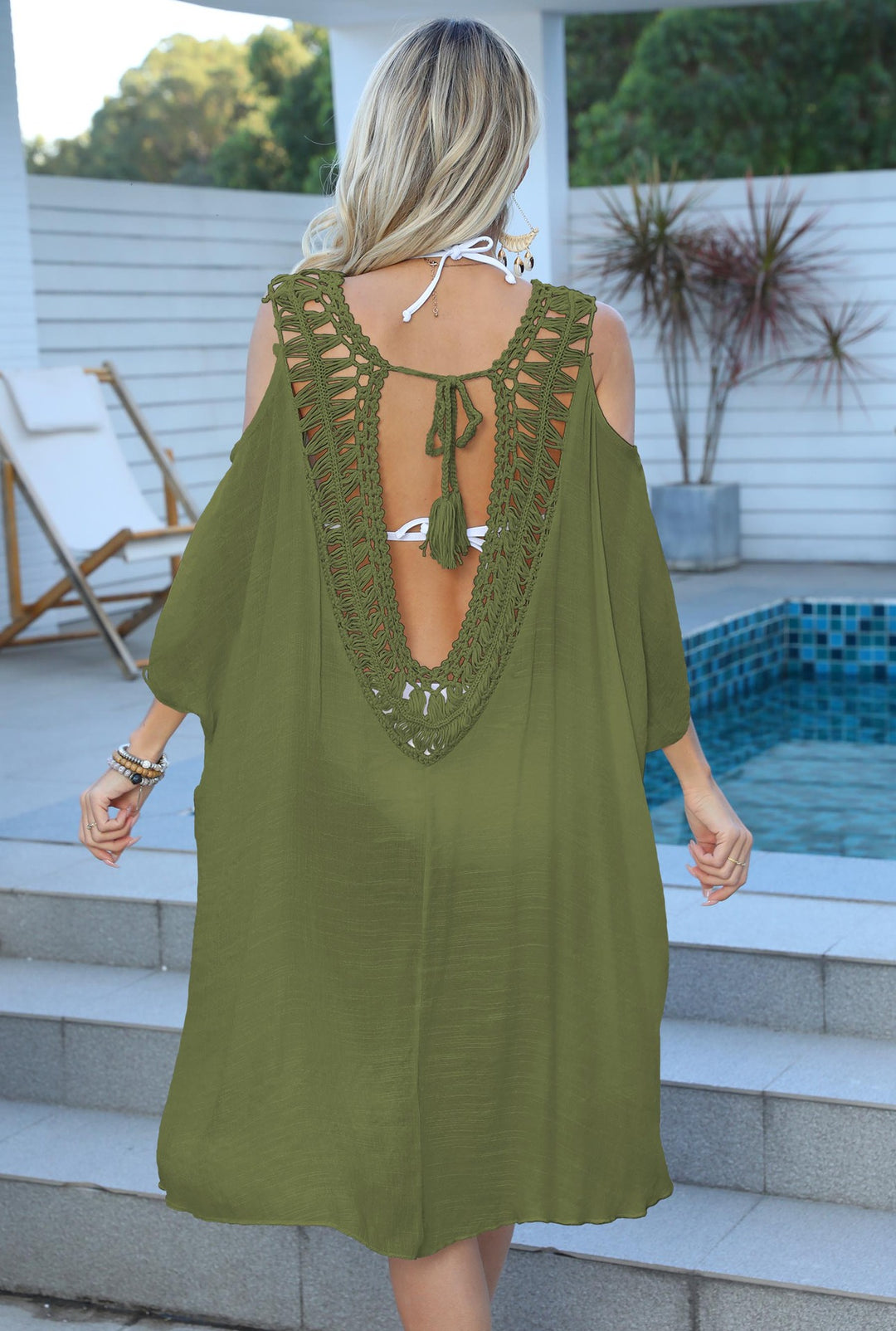 Damen modischer Kaftan mit dekorativer Rückenpartie und großzügigem Schnitt Heidi-Mode