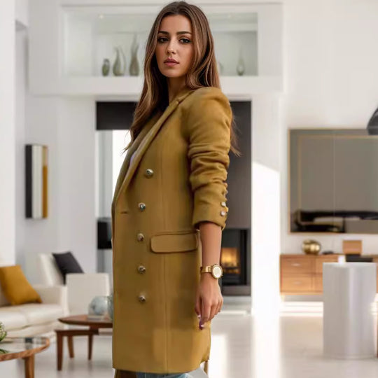 Damen eleganter doppelreihiger Blazer-Mantel Heidi-Mode