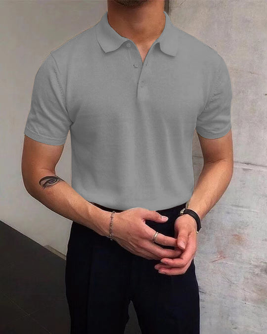 Herren Polo-Shirt aus atmungsaktiver Baumwolle mit elegantem Kragen Heidi-Mode