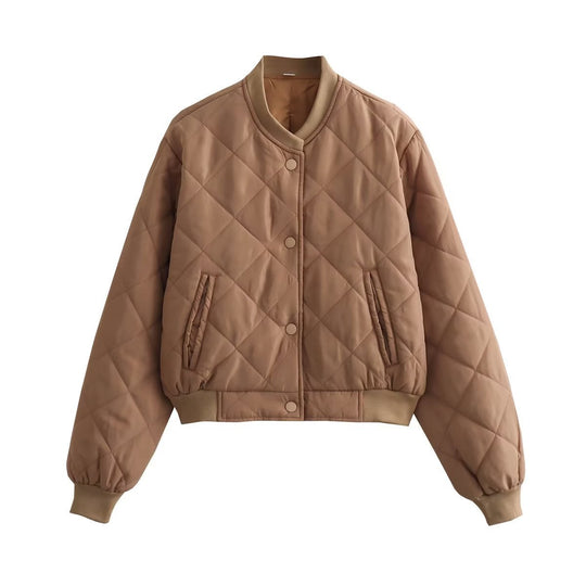 Damen gesteppte Kurzjacke mit praktischem Knopfverschluss Heidi-Mode