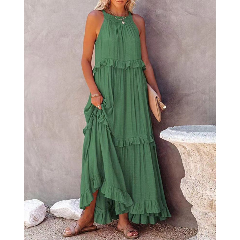 Damen Maxikleid mit voluminösem Rock Heidi-Mode
