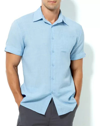 Herren Kurzarmhemd mit modernem Strukturmuster Heidi-Mode