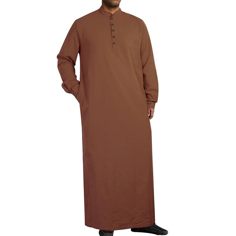 Herren moderner Kaftan mit Knopfleisten-Design und weichem Baumwollmaterial Heidi-Mode
