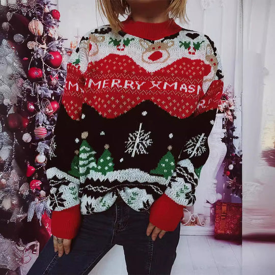 Damen Weihnachts-Pullover mit festlichem Design und gemütlichem Schnitt Heidi-Mode