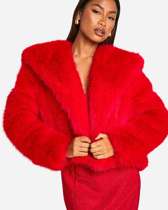 Damen Kuschelige Felljacke im Trend Heidi-Mode