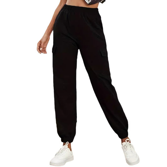 Damen Cargo-Hose mit elastischem Bund und praktischen Taschen Heidi-Mode