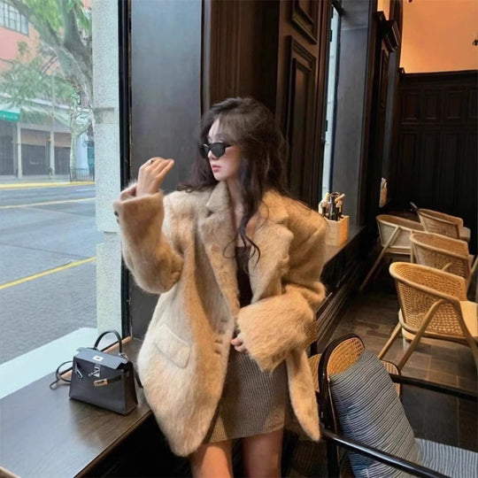 Damen Modischer Oversized-Blazer mit luxuriösem Futter Heidi-Mode