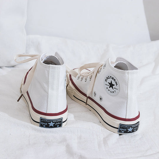 Damen Hohe Sneaker im klassischen Canvas-Stil mit verstärktem Sohlenprofil und atmungsaktiver Innenausstattung Heidi-Mode