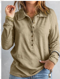 Damen Langarm-Hemd aus Strukturstoff Heidi-Mode