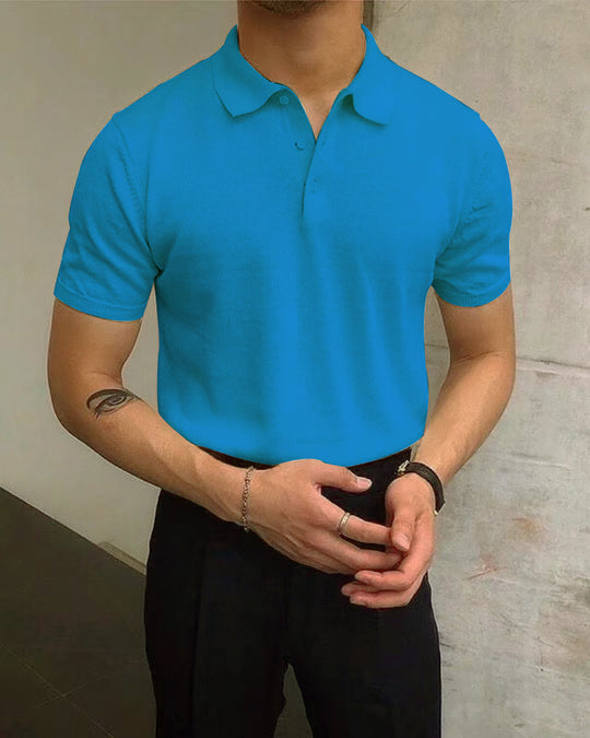 Herren Polo-Shirt aus atmungsaktiver Baumwolle mit elegantem Kragen Heidi-Mode