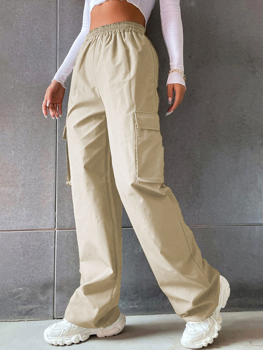 Damen Cargo Hose mit elastischem Bund und praktischen Seitentaschen Heidi-Mode