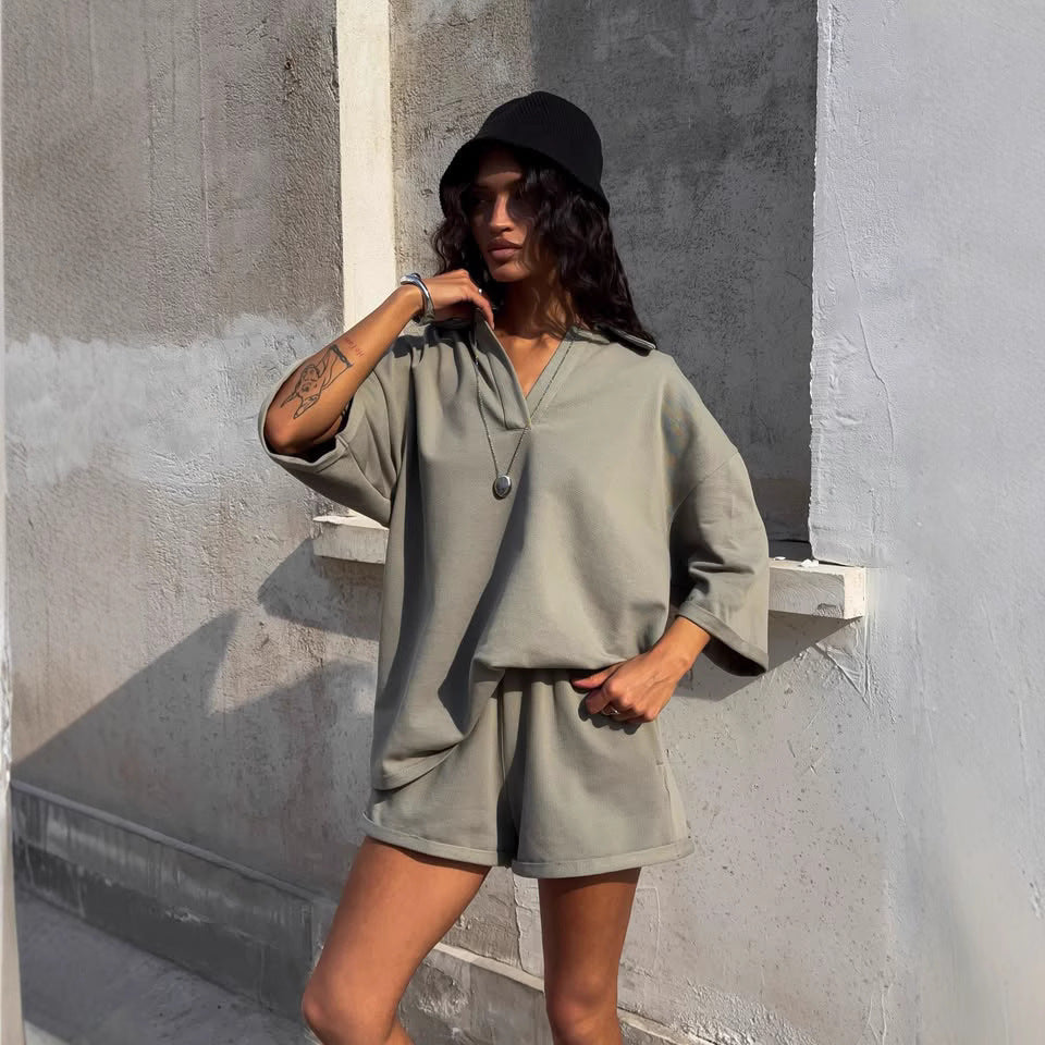 Damen Oversized Poloshirt mit modernen Schnitt und flexibel dehnbaren Ärmeln Heidi-Mode