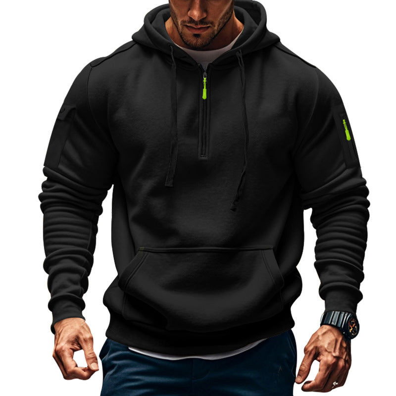Herren Kapuzenpullover mit modernem Reißverschluss und praktischen Taschen Heidi-Mode