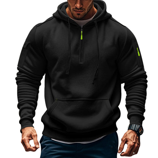 Herren Kapuzenpullover mit modernem Reißverschluss und praktischen Taschen Heidi-Mode