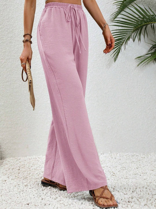 Damen Weite Sommerhose mit elastischem Bund und Tasche Heidi-Mode