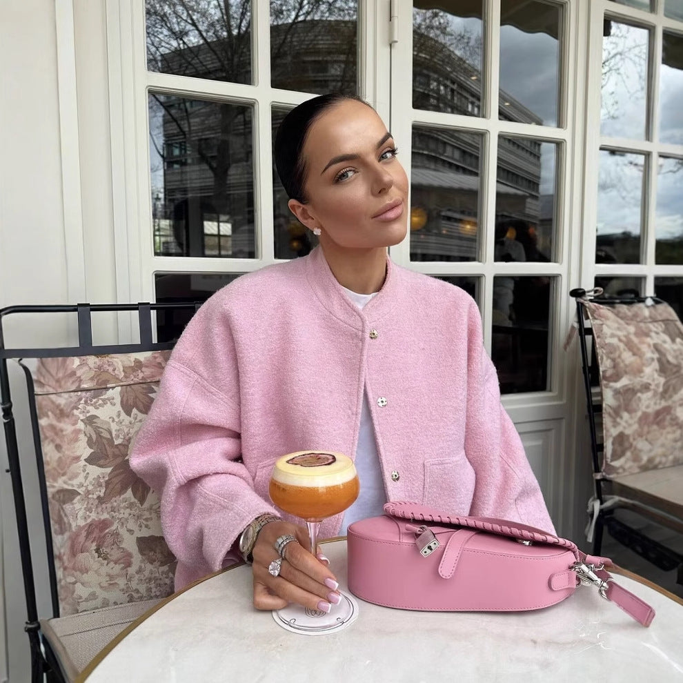 Damen Übergangsjacke mit modernem Stoffmix und praktischen Taschen Heidi-Mode