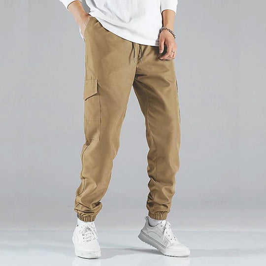 Herren Cargo-Hose mit elastischem Bund und multifunktionalen Taschen Heidi-Mode