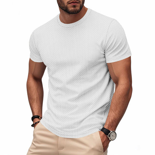 Herren Kurzarm T-Shirt mit strukturiertem Design und atmungsaktiver Baumwolle Heidi-Mode