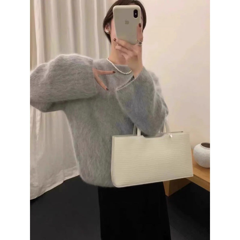 Damen kuscheliger Pullover mit Boxy-Schnitt Heidi-Mode