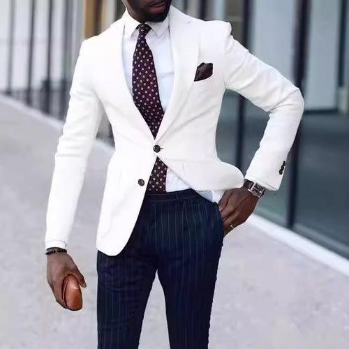 Herren eleganter Leinenblazer mit schmalem Schnitt Heidi-Mode