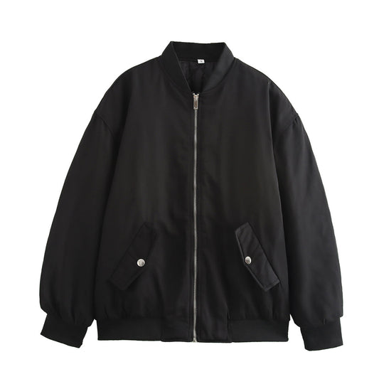 Damen modische Bomberjacke mit praktischen Taschen und hochgeschlossenem Kragen Heidi-Mode