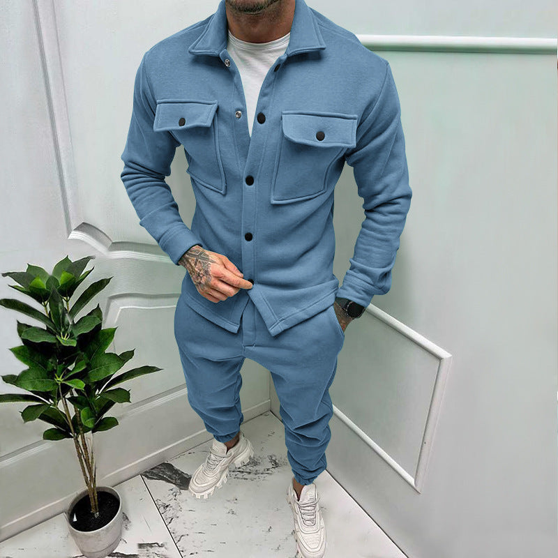Herren Sportliches Freizeit-Set im lässigen Casual-Look mit funktionalen Taschen Heidi-Mode