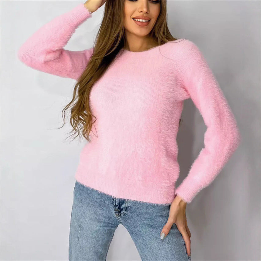 Damen Flauschiger Modischer Pullover Heidi-Mode