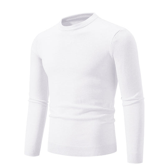 Herren eleganter Rundhals-Pullover aus feiner Baumwolle Heidi-Mode