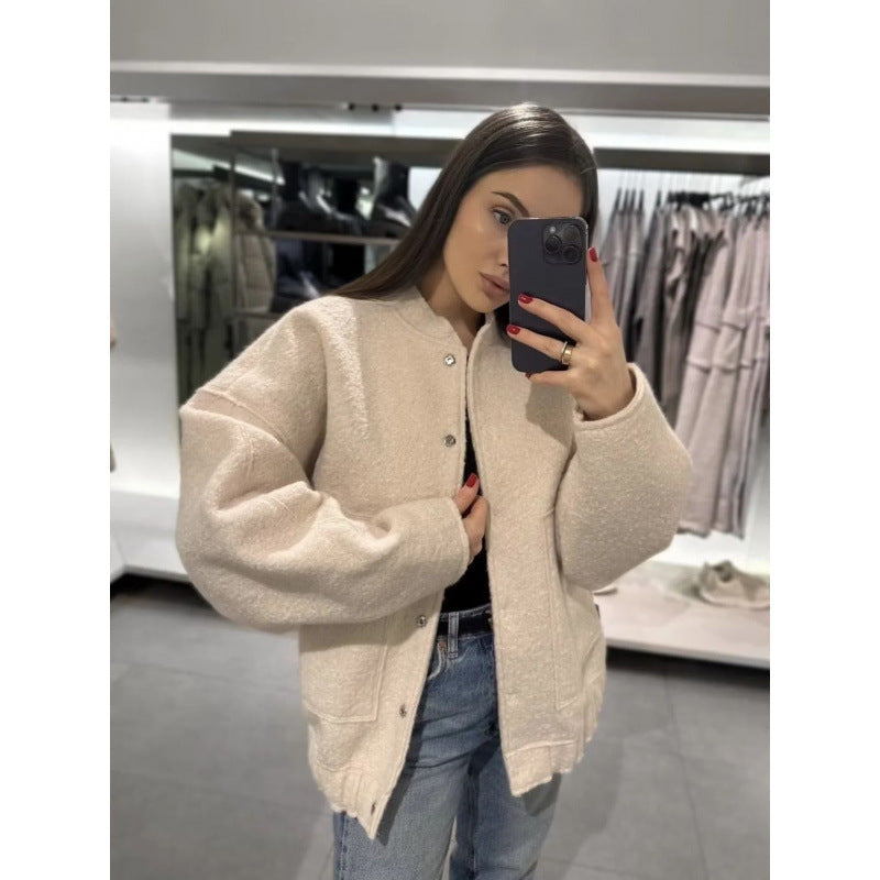 Damen coole Oversize-Jacke aus weichem Wollmix Heidi-Mode
